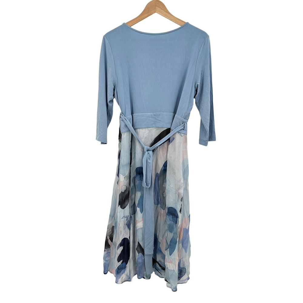 Seraphine Luxe Demelze Maternity Combo Wrap Dress Blue Watercolor Floral US 14 - Picture 4 of 8